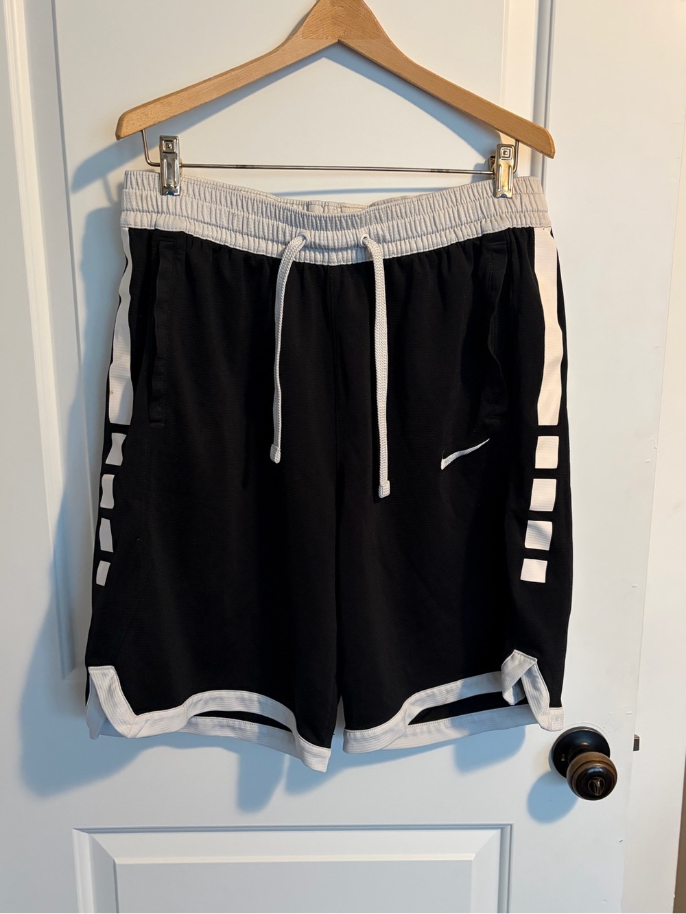 Nike Black Athletic Shorts with White Accents